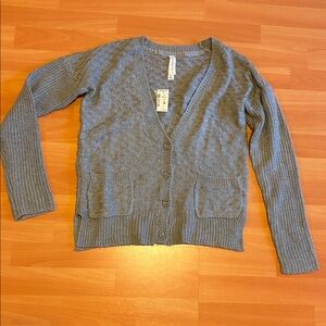 Aeropostale NEW small gray soft knit women's Sweater Cardigan
